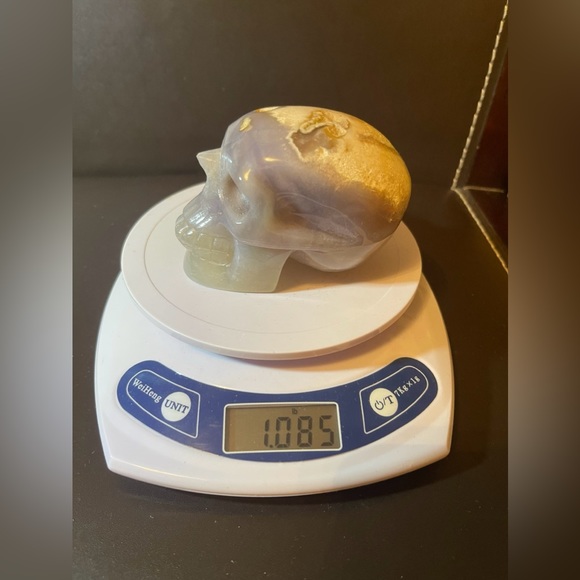 Gorgeous Agate Skull. 492 gr, 17.37 oz, 1.085 lb - Picture 6 of 7